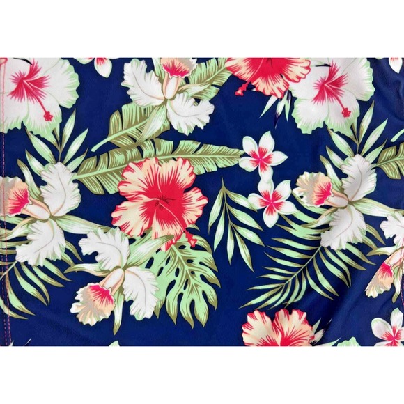 Bobbie Brooks Floral Halter Swim Top V Neck Tie In Back XL Beach Vacation Summer - Picture 5 of 10